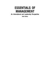 book Essentials Of management : an international and leadership perspective