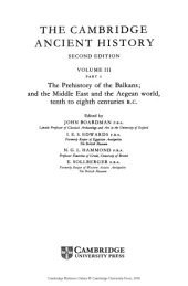 book The Cambridge Ancient History, Volume 3, Part 1: The Prehistory of the Balkans, the Middle East and the Aegean world 10th-8th Centuries