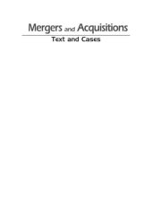 book Mergers and acquisitions : text and cases