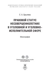 book Правовой статус несовершеннолетних в уголовной и уголовно-исполнительной сфере. Монография