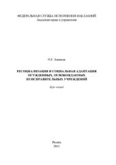 book Ресоциализация и социальная адаптация осужденных, освобождаемых из исправительных учреждений. Курс лекций