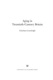 book Aging in Twentieth-Century Britain