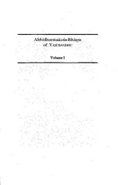 book Abhidharmakośa-Bhāṣya of Vasubandhu: The Treasury of the Abhidharma and its (Auto) commentary Vol. 1