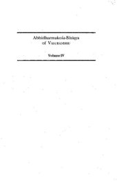 book Abhidharmakośa-Bhāṣya of Vasubandhu: The Treasury of the Abhidharma and its (Auto) commentary Vol. 4