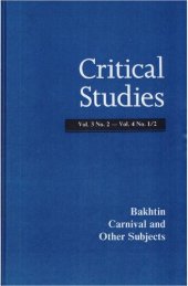 book Bakhtin: Carnival and Other Subjects