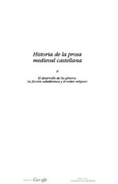 book Historia de la prosa medieval castellana