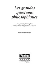 book Les grandes questions philosophiques : les grands philosophes de la Grèce antique au XXe siècle