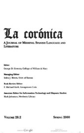 book La corónica. A Journal of Medieval Hispanic Languages, Literatures, and Cultures