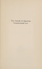 book The Growth of American Constitutional Law