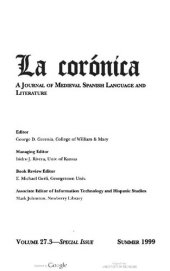 book La corónica. A Journal of Medieval Hispanic Languages, Literatures, and Cultures