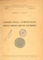 book Saggio sulla completezza degli ordinamenti giuridici