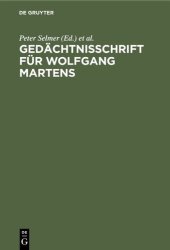 book Gedächtnisschrift für Wolfgang Martens