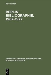 book Berlin-Bibliographie, 1967–1977 : In der Senatsbibliothek Berlin