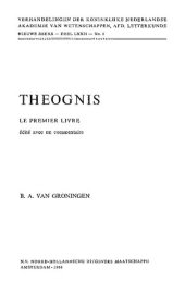 book Théognis: Le premier livre, édité avec un commentaire