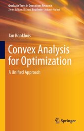 book Convex Analysis for Optimization: A Unified Approach