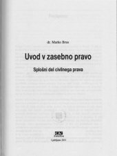 book Uvod v zasebno pravo. Splosni del civilnega prava