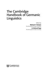 book The Cambridge Handbook of Germanic Linguistics