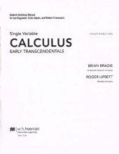 book Student Solutions Manual for Calculus Early Transcendentals (Single Variable)