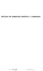 book Estudios de literatura española y comparada