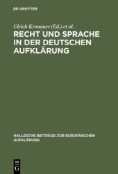 book Recht und Sprache in der deutschen Aufklärung