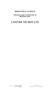 book Cantar de Mio Cid