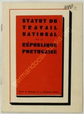 book Statut du travail national de la République Portugaise