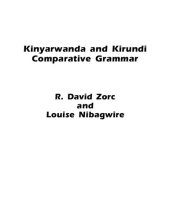 book Kinyarwanda and Kirundi Comparative Grammar