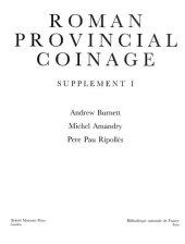 book Roman Provincial Coinage: Supplement 1.