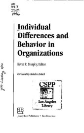 book Individual Differences and Behavior in Organizations