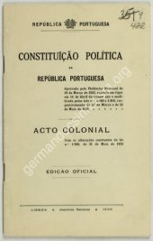 book Constituïção política da República Portuguesa. Acto colonial