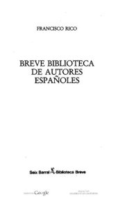 book Breve biblioteca de autores españoles