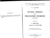 book Oeuvres choisies de philosophie première. Doctrine de la science 1794-1797