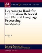 book Learning to Rank for Information Retrieval and Natural Language Processing