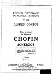 book Alfred Cortot - Edition de travail pour Chopin Scherzos (1-2)