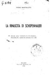 book La rinascita di Schopenhauer. Estratto dalla "Rivista di filosofia", nuova serie, vol. I (XXXI della collezione) n. 2 - 1940