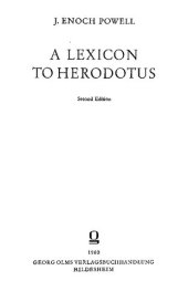 book A Lexicon to Herodotus