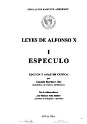 book Leyes de Alfonso X. Espéculo