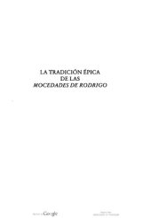 book La tradición épica de las Mocedades de Rodrigo