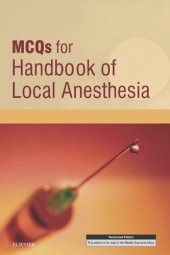 book MCQs for Handbook of local anesthesia.