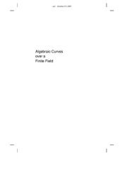 book Algebraic Curves over a Finite Field (Princeton Series in Applied Mathematics)
