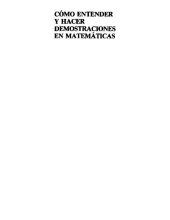 book Como entender y hacer demostraciones en matemáticas