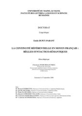 book La continuité référentielle en moyen français : règles syntactico-sémantiques