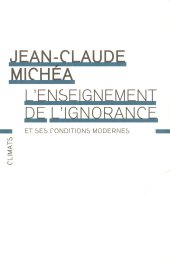 book L'enseignement de l'ignorance et ses conditions modernes