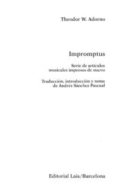 book Improptus. Série de artículos musicais impresos de nuevo