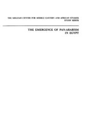 book The Emergence of Pan-Arabism in Egypt