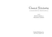 book Classical Scholarship: a Biographical Encyclopedia