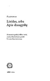 book Lisidas, arba Apie draugystę