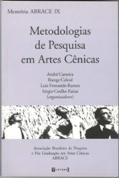 book Metodologias de Pesquisa em Artes Cênicas