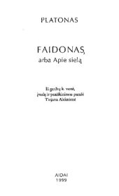 book Faidonas, arba Apie sielą