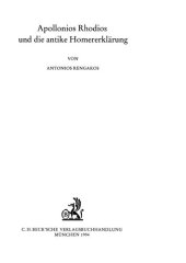 book Apollonios Rhodios und die antike Homererklärung